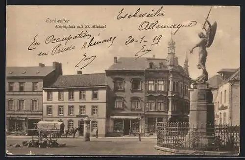 AK Eschweiler, Marktplatz mit St. Michael