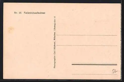 AK München, Krankenhaus Nymphenburg, Patientenaufnahme