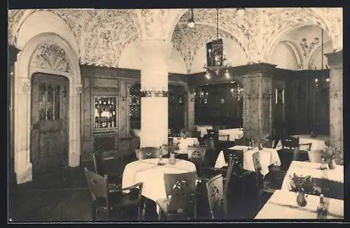 AK München, Hotel Deutscher Kaiser J. Stengel, Anlasskarte Eröffnung Kaiserstube 1926, Innenansicht