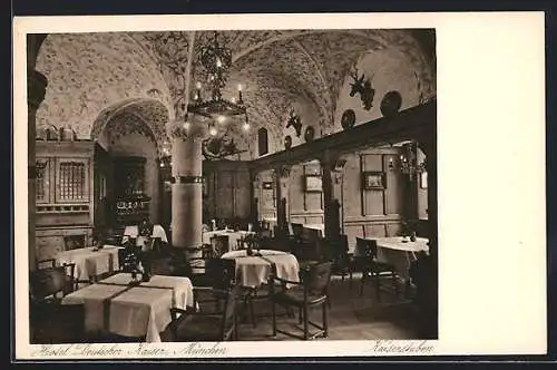 AK München, Hotel Deutscher Kaiser, Kaiserstuben, Teilansicht der Tiroler Stube, Arnulfstrasse