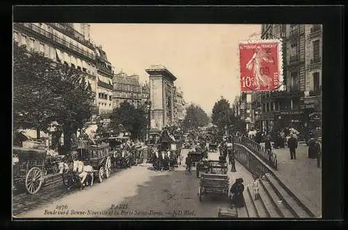 AK Paris, Porte Saint-Denis et boulevard Bonne-Nouvelle