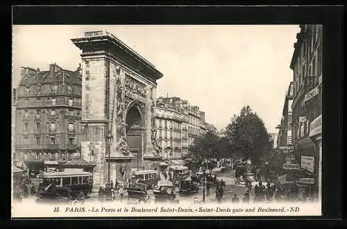 AK Paris, La Porte et le Boulevard Saint-Denis