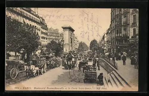 AK Paris, Boulevard Bonne-Nouvelle et la Porte Saint-Denis