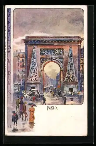 Künstler-AK Paris, La Porte Saint Denis