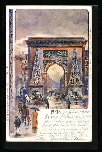 Künstler-AK Paris, La Porte Saint Denis