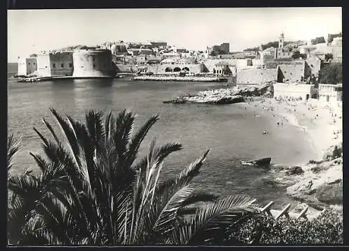 AK Dubrovnik, Stadtansicht mit Strandbad