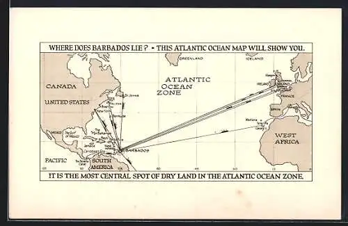 AK Barbados, Atlantic Ocean Map