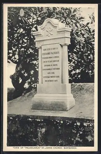 AK Barbados, Tomb of Paleologus, St. John`s Church