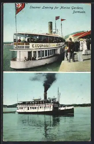 AK Bermuda, Steamer leaving for Marine Gardens, Passagierschiffe