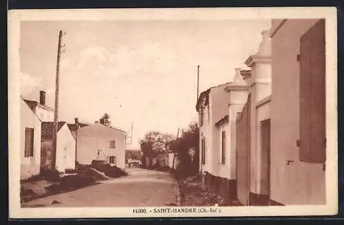 AK Saint-Handre, Rue bordée de maisons et poteaux électriques