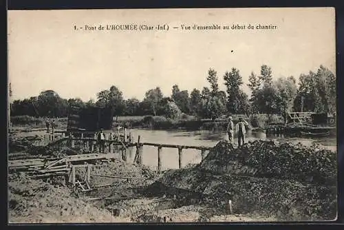 AK L`Houmée, Pont, Vue d`ensemble au début du chantier