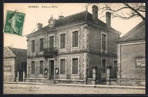 AK Mornac, École et Mairie