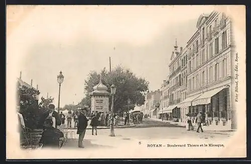 AK Royan, Boulevard Thiers et le Kiosque, Hotel de Bordeaux