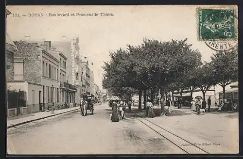 AK Royan, Boulevard et Promenade Thiers