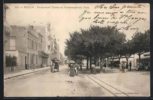 AK Royan, Boulevard Thiers et Promenade du Port