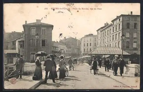 AK Bourg-de-Péage, Place du Marché, vue du Pont