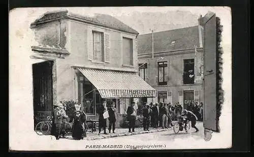 AK Paris-Madrid, Une Motocyclette