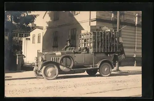 Foto-AK LKW mit vollbeladener Ladefläche