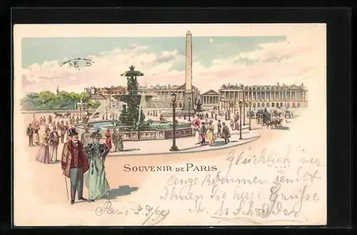 Lithographie Paris, Place de la Concorde