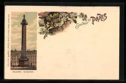 Lithographie Paris, Colonne Vendome