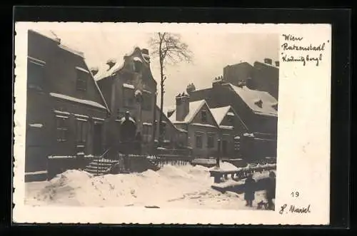 Foto-AK H. Markl: Wien, Ratzenstadl am Kaunitzbergl im Schnee