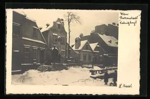 Foto-AK H. Markl: Wien, Ratzenstadl am Kaunitzbergl im Schnee