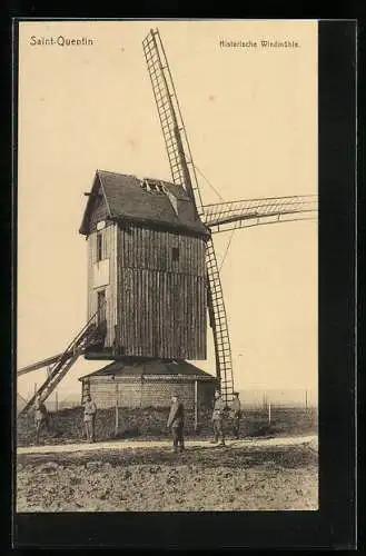 AK Saint Quentin, Blick auf die historische Windmühle