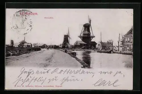 AK Rotterdam, Overschie, Windmühle