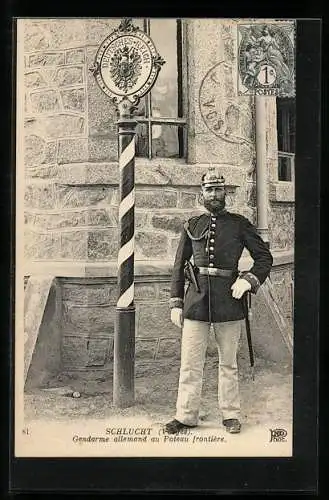 AK Schlucht (Vosges), Gendarme allemand au Poteau frontière