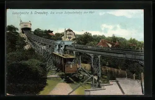 AK Loschwitz, erste Schwebebahn der Welt