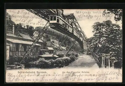 AK Barmen, Schwebebahn an der Haspeler Brücke