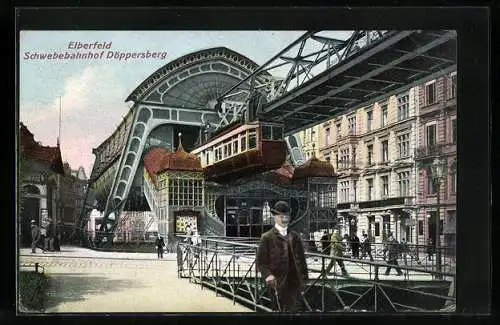 AK Elberfeld, Partie an der Schwebebahn Döppersberg