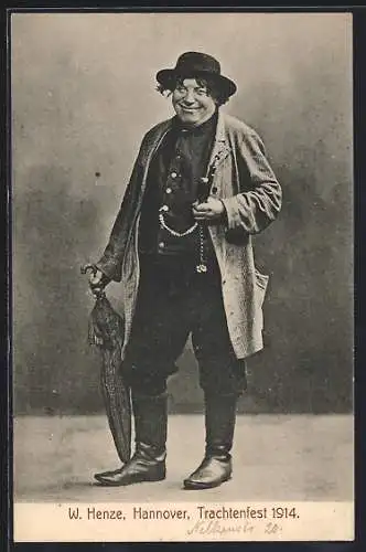 AK Schauspieler W. Henze beim Trachtenfest 1914