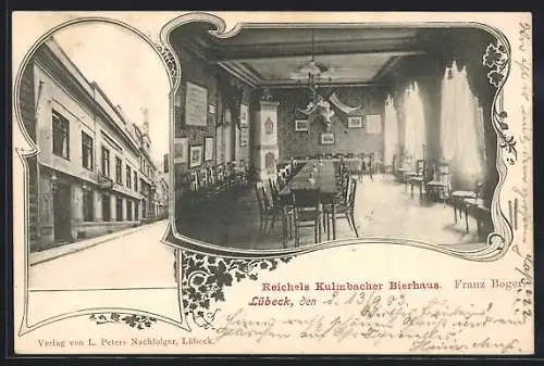 AK Lübeck, Gasthof Reichels Kulmbacher Bierhaus, Bes. Franz Boger