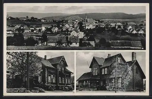 AK Sötern, Gasthaus von Otto Georg, Bahnhof, Teilansicht