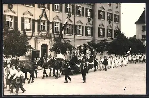 AK Ulm /Donau, Gauturnfest, Strassenumzug