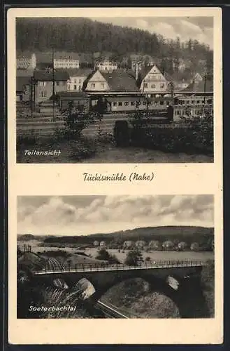 AK Türkismühle /Nahe, Teilansicht mit Bahnhof, Soeterbachtal