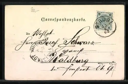 Lithographie Strobl, Jäger mit erlegter Gemse, Hotel See