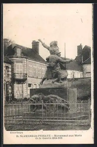 AK St-Amand-en-Puisaye, Monument aux Morts de la Guerre 1914-1918