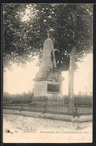 AK Mesves, Monument des Combattants de 1870