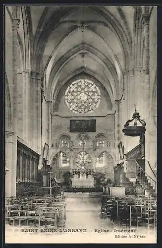 AK Saint-Seine-L`Abbaye, Eglise, Intérieur