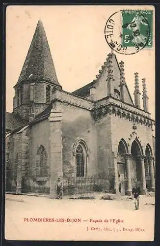 AK Plombières-les-Dijon, Facade de l`Eglise