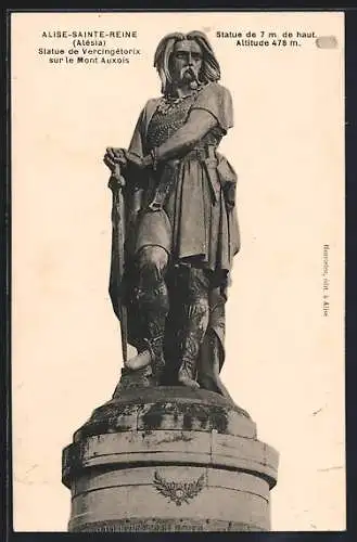 AK Alise-Sainte-Reine, Statue de Vercingetorix sur le Mont Auxois, Gallier, Antike