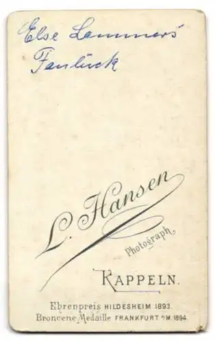 Fotografie L. Hansen, Kappeln, Else Lammers-Fanlück im Kindesalter