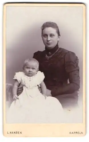 Fotografie L. Hansen, Kappeln, Dora Petersen mit Tochter Helene