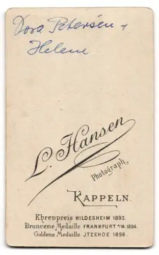 Fotografie L. Hansen, Kappeln, Dora Petersen mit Tochter Helene