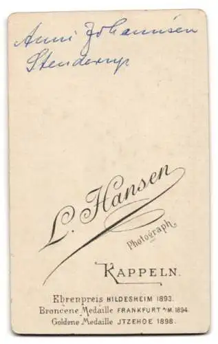 Fotografie L. Hansen, Kappeln, Anni Johannsen aus Stenderup