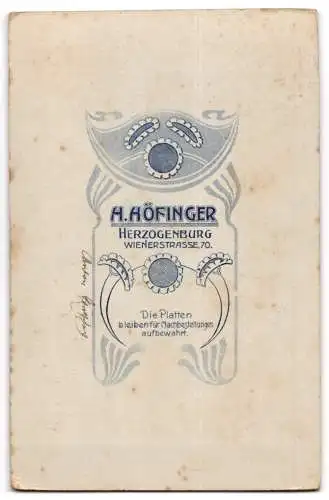 Fotografie H. Höfinger, Herzogenburg, Wienerstrasse 70, Anton Zemphay