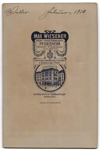 Fotografie Max Wiesener, Pforzheim, Sedansplatz, B. Walter als Säugling