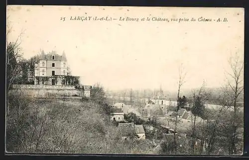 AK Larcay, Le Bourg et le Château, vue prise du Coteau